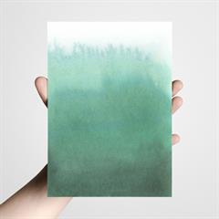 Postkort XL - Watercolor fading green