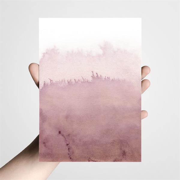 Postkort XL - Watercolor fading old pink
