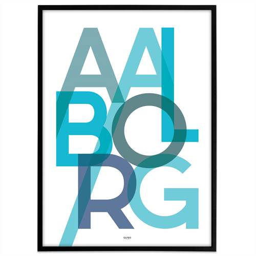 Plakat - Aalborg, blå