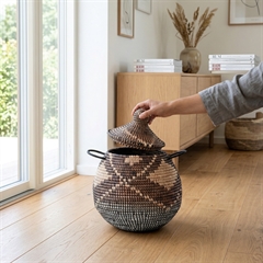 Alibabakurv lille - SORT/HVID mønster