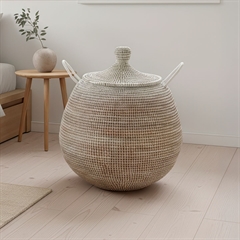 Alibaba vasketøjskurv - Stor, Hvid