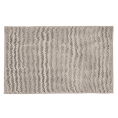Beige chenille bademåtte fra Allstar med skridsikker bagside, 50x80 cm