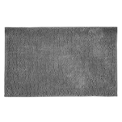 Mørkegrå chenille bademåtte fra Allstar med skridsikker bagside, 50x80 cm.