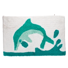 Rex London Bademåtte i tufted bomuld - Delfin 50x80 cm