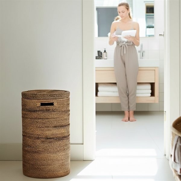 Opbevaringskurv i bambus - BALI - MOCCA Plast, Large