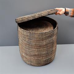 Store kurve med låg, sort/natur