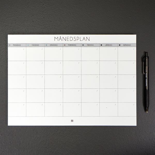 Nordic Månedsplan i A4 størrelse - Kun hos BOXdeLUX.dk