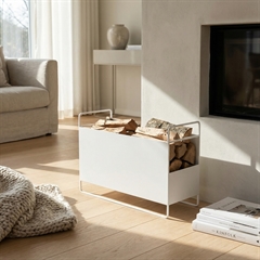 Como Brændekurv i metal - Aflang, Hvid