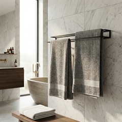 Håndklædeholder 60 cm sort stål