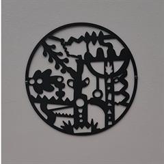 Mesho magnetisk tavle til hjemmet, sort metal no 11