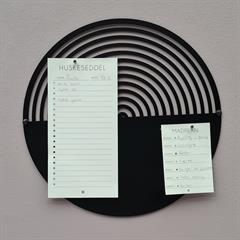 Magnetisk tavle i sort metal, rundt design