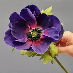 Kunstig blomst - Anemone Lilla. 43 cm.