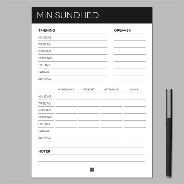 Notesblok - Min sundhed