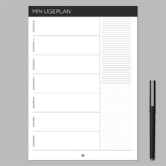 Ugeplan - Notesblok med 50 sider