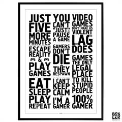 Plakat - Gamer - Citatcollage