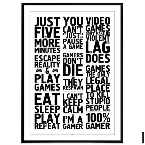 Plakat - Gamer - Citatcollage