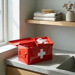 Zeller Medicin boks i metal - Rød, Large