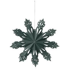 Broste Deko julestjerne til ophæng - Snowflake, Deep Forest ø30cm