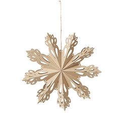 Broste Deko Julestjerne til ophæng - Snowflake, natural ø30cm
