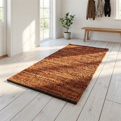 Kludetæppe i Læder. Rustic Brown - 70 x 140 cm.