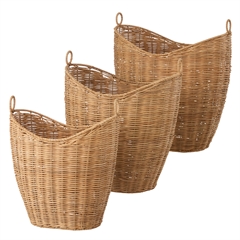 Bungalow kurvesæt i Rattan. Sæt med 3 stk