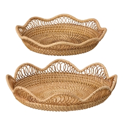 Bungalow Brødkurve i Rattan -  Rund. Sæt med 2 stk