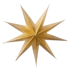 Bungalow Stjerne i papir 25 cm. Dazzle Gold