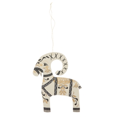 Bungalow Julepynt i papir - Julebuk, Straw