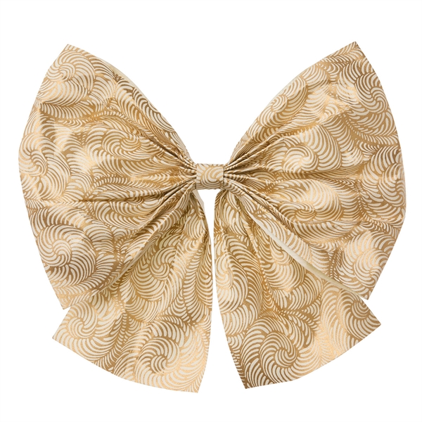 Bungalow Sløjfe i papir - Mara, Cream/Gold, 26 cm.