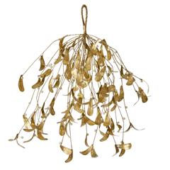 bungalow mistelten i metal, golden, xlarge