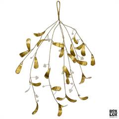bungalow mistelten i metal, golden