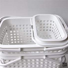 Hvid vasketøjskurv i plast cestino