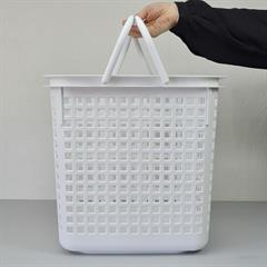 Cestino opbevaringskurv i hvid plast med håndtag, large