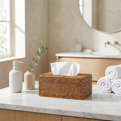 Charmille Kasse til Kleenex i Rattan. Honey