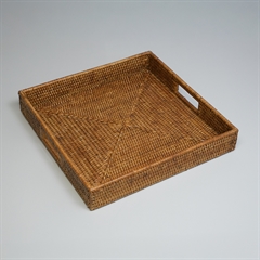 Charmille Firkantet Serveringsbakke i Rattan. Honey