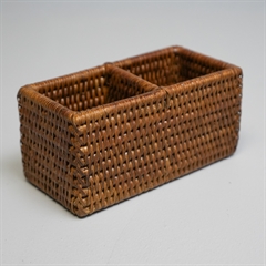 Charmille Firkantet Holder med 2 rum i Rattan. Honey