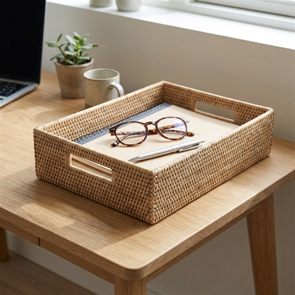 Charmille Skuffekurv i Rattan. Hvid