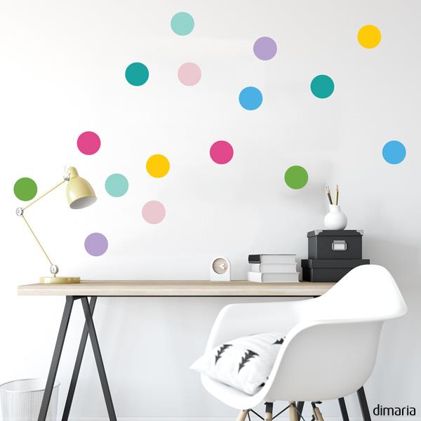 Wallsticker cirkler i multicolor til hjemmet