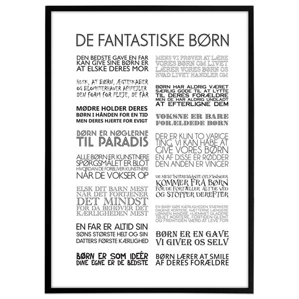 Plakat - De fantastiske børn, sort/hvid
