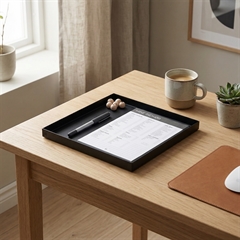 Metalbakke 24-24 cm. Sort metal