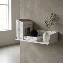 Hvid Como boghylde i metal - 60 CM bred