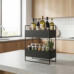 Como dobbeltdækker-hylde i Sort