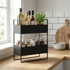 Como dobbeltdækkerhylde - sort - til opbevaring