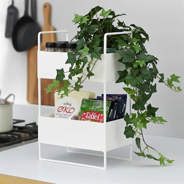 Dobbeltdækkerhylde i hvid fra Como