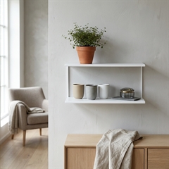 Hvid dobbelthylde i metal - 40 CM bred