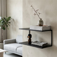 como dobbelthylde i metal, bred, sort