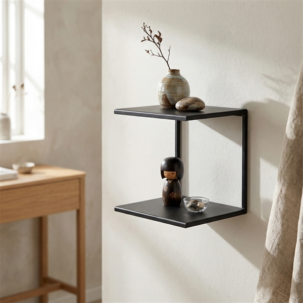 Como dobbelhylder i sort pulverlakeret metal