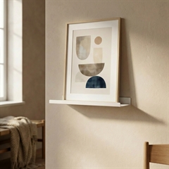 20 cm bred Gallerihylde i metal - Pulverlakeret hvid