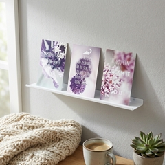 40 cm pulverlakeret hvid gallerihylde i metal