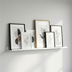 metalhylde med lille kant i hvid